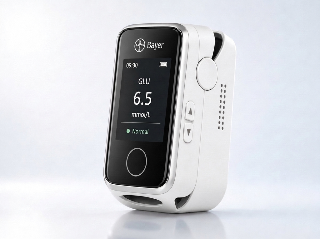 Bayer Bezzakłuwacz Miernik Glikemii 12 w 1 – Cyfrowy monitor glikemii i parametrów zdrowotnych