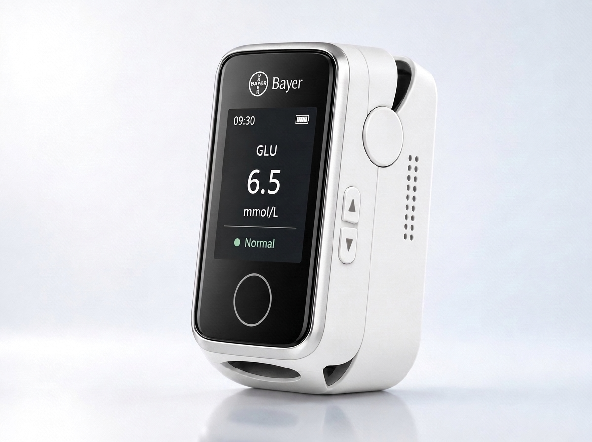 Bayer Bezzakłuwacz Miernik Glikemii 12 w 1 – Cyfrowy monitor glikemii i parametrów zdrowotnych
