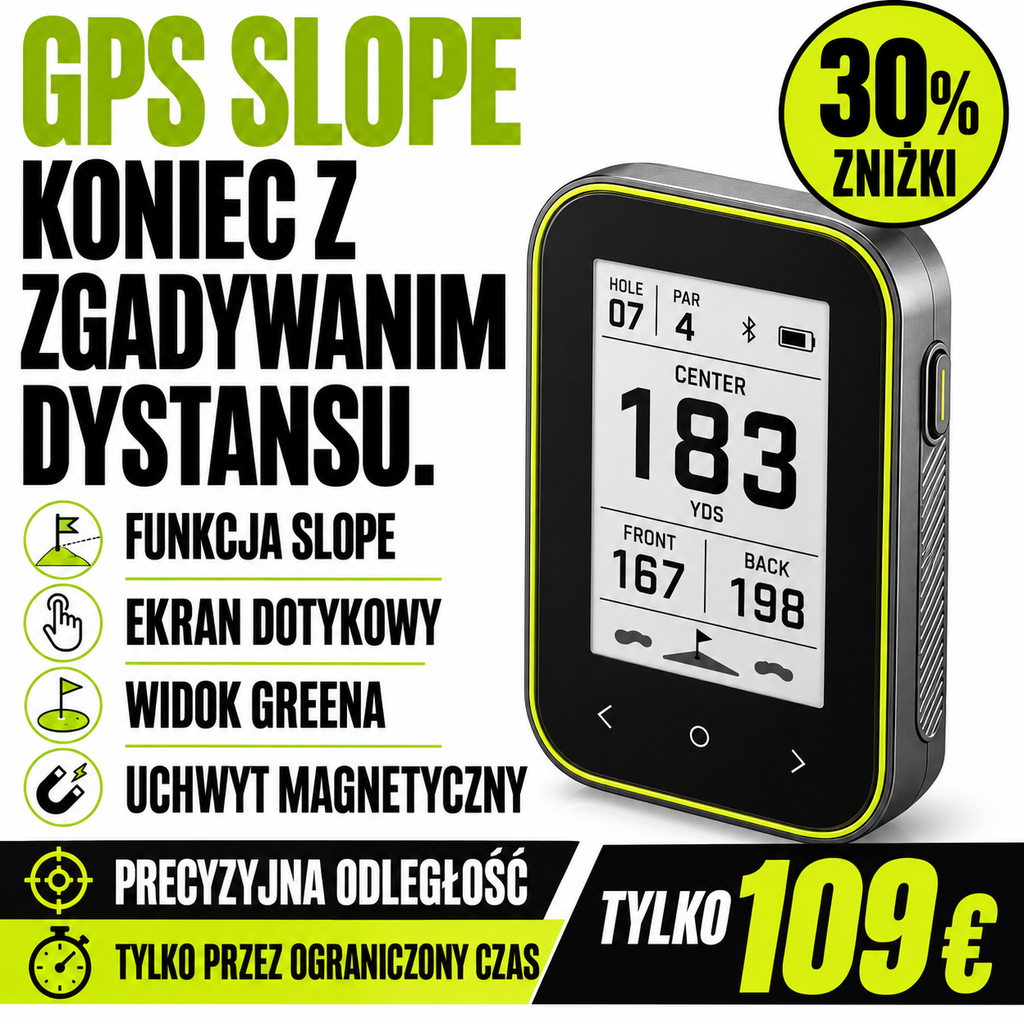 Dalmierz golfowy z kompensacją nachylenia i GPS – Przenośny miernik odległości z klipsem
