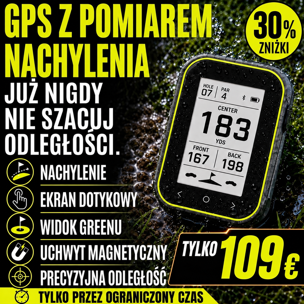 Dalmierz golfowy z kompensacją nachylenia i GPS – Przenośny miernik odległości z klipsem